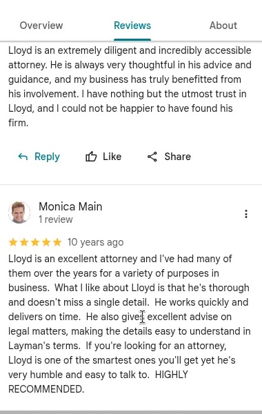 Google Reviews by Charlie Porter and Monica Main