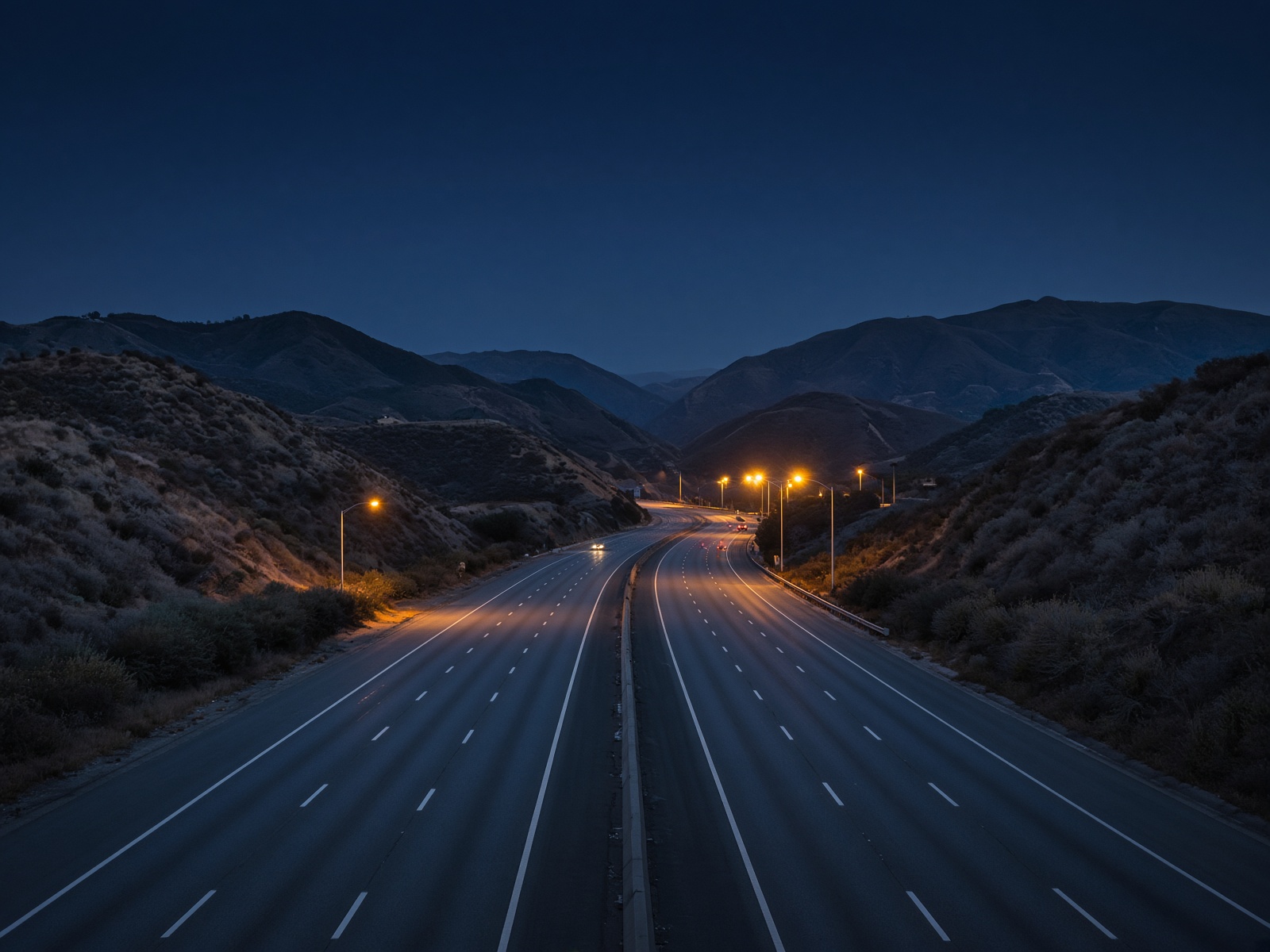 Santa Clarita highway at dusk